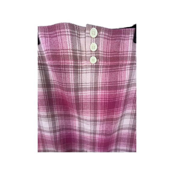 RARE Tommy Hilfiger Pink Tartan Plaid Wool Pleated Skirt Size 10 - Picture 5 of 14
